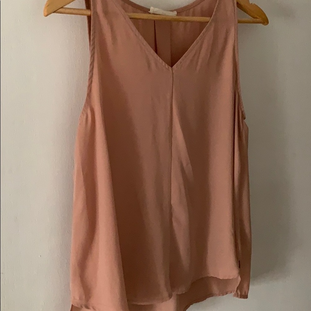 Blush Tank Top Blouse Trapeze Flowy Small Pink